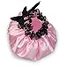 High Quality Women girls Waterproof Bath Shower Cap Hat Ribbon Lace Bowknot Style Sexy and cute (Pink)