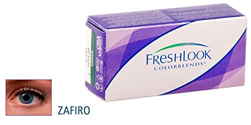 FreshLook Colorblends UV Azul Zafiro Lentes de contacto de color (R: 8.6 / D: 14.5 / -03.00 Dioptrias) Pack 2 unidades