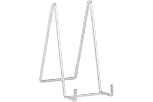 DIDUDIDU Chevalet Support Presentoir Porte Assiette - Argent Metal Support Assiette Decorative - Support Cadre Photo de Table - Présentoir de Fer pour Plaque | Livre Cuisine | Carte Postale | Art - 20,5 cm