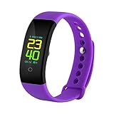 DJym Fitness-Tracker mit Heart Rate Monitor, Touch HR Waterproof Activity Tracker Wearable Outdoor Smart Armband-Pedometer Sleep Tracking,Purple