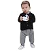 ZOEREA Toddler Infan Baby Boy Suit Formal Party Baptism Wedding Tuxedo 2pcs Outfit Sets Black Jacket and Stripe Onesies Romper 3-18 Months