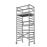 Arbeitshöhe: 5,8 m - Plattformhöhe: 3,8 m - Gerüsthöhe: 4,8 m - Klappgerüst, faltbar