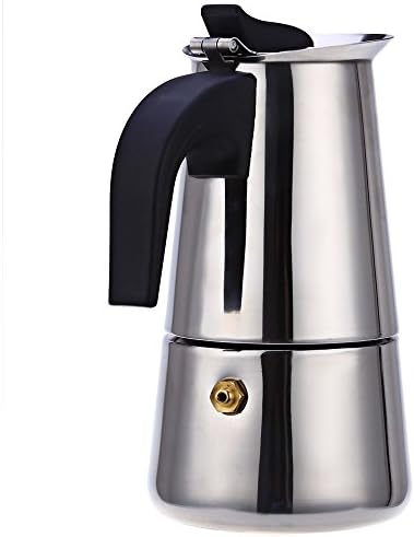 Stainless Steel Espresso Percolator Coffee Maker Mocha Pot ,for Use on Gas or Electric Stove (100ML)