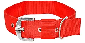 New Life Red Nylon 1.5 inch Dog Collar Belt Specially for Big Dogs Neck Size 48cm to 64cm Lengthy Dog Collar