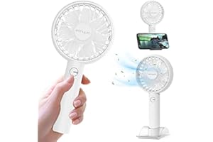EONYUM Mini Handheld Portable Fan, USB Fan Rechargeable Battery 2000 mAh, Adjustable wind direction ,Desk Table Fan Cooling Electric Fan 4 Speeds for Home Travel Office Sport Outdoor School (white)