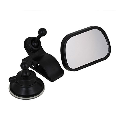 BQLZR Black Car Seat Rear Facing Back View Mirror for Baby View In Sight with Clip and Suction Cup