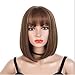 Produktbild Synthetische Perücke Kurze Natürliche Frauen Bob Stil Gerade Braun Hitzebeständige Perücken Mit Vollen Pony Für Frauen Täglich Cosplay Perücke 14 Zoll