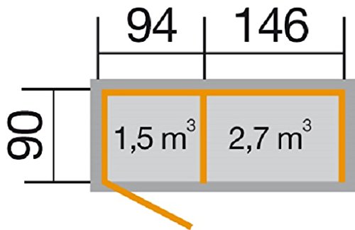 weka Brennholzlager 663 mit Geräteraum – Bild 3