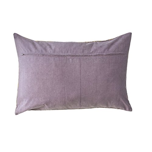 miaVILLA Kissenhülle Goldy Kissenbezug 100% Baumwolle Gold Lila 40 x 60 - 3