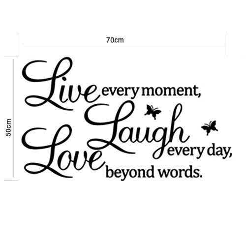 He Yang LIVE LAUGH LOVE Wandtattoo Wandaufkleber Wandsticker Wandbilder Deko. PVC - 2