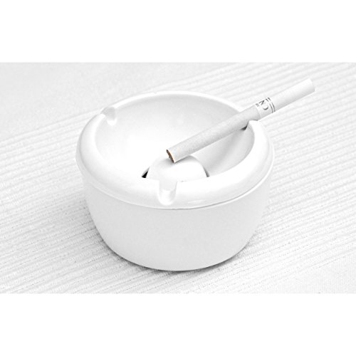 Aschenbecher Ascher aus Kunststoff - 8 Stück - Farbe: Weiß - Durchmesser 10,0 cm - einfach - cool - günstig