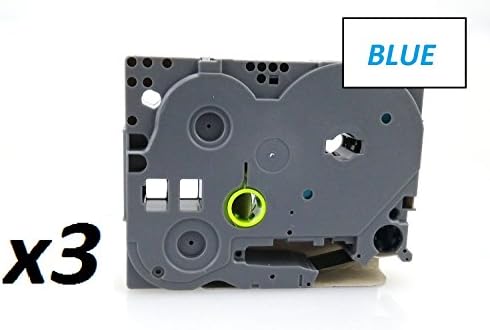 3X 24mm Width Laminated Label Tape for Brother P-Touch PT-1000. Blue ON White. 8m in Length. TZe-253. See Description for List of Compatible Printers. TZ-253.