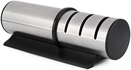 Knife Sharpener, New Generation 3 stage Manual System for professional results - ceramic stone, tungsten carbide plates, diamond rod,ergonomic design. No1 Choice used by Chefs World