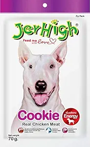 Jerhigh Chicken Dog Treats, Human Grade High Protein Chicken, Fully Digestible Healthy Snack & Training Treat, Free from by-Products & Gluten, Cookie 70gm (2X 70g) Sold by DogsNCats