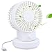 Produktbild IhDFR Desktop-Tischventilator Tragbarer Mini-Ventilator USB-Doppelblatt-Moving-Head-Lüfter Zwei Geschwindigkeitseinstellung (Farbe : Weiß)
