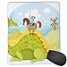 Produktbild Mouse Mat Stitched Edges, Knight Don Quixote With Horse On Dragon Valley Medieval Fairytale Image,Gaming Mouse Pad Non-Slip Rubber Base