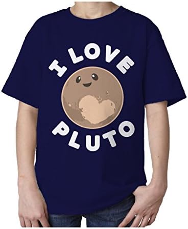 I Love Science I Love Pluto Official Kid's T-Shirt (Navy) (Medium)