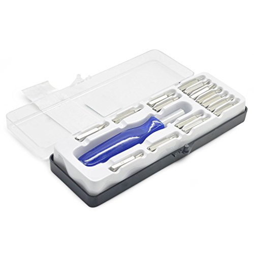 Incutex Feinmechanik Schraubenzieher Set 16tlg. mit Kunststoff Aufbewahrungsbox Werkzeug Reparatur für iPhone Smartphone Notebook PC Uhren usw. - 3