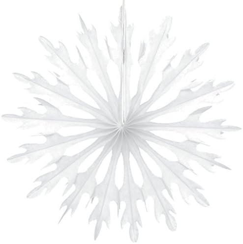 Paper Fantasies - Tissue Paper Snowflake Decoration 16cm - White #9048-S-008