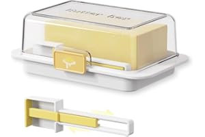 QOEOTUY Contenitore per Burro da Frigo:Burriera in Plastica con Misurino - 500 g Contenitore Scatola di Burro Riutilizzabile Ecologica - Ermetico, Antiodore, Design Compatto