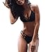 Produktbild BaZhaHei Damen Sommer Elegante Boho Vintage Bikini Sets Mode Frauen Sexy Bikini Set Einfarbig Sport Push-Up Gepolsterter Badeanzug Triangel Bikinihose Sexy Halter Bademode Bikini-Sets (S, Schwarz)