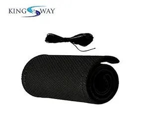 Kingsway PU Leatherite Stitched Steering Cover for Maruti Suzuki Wagon R (Model 2019 Onwards)(Black Color)