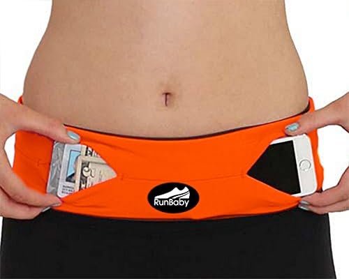 Running Belts for Women : Orange Waist Pack – Money, iphones, Cell Phones and Keys. Waterproof, Adjustable, Light, Bright &amp; Reflective Personal Storage Belt With Secure Buckle Fasten