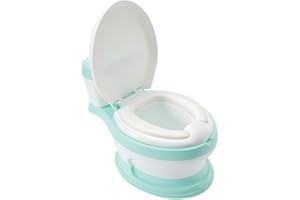 KIDOZ ONLINE KIDS SHOP Potty Training Toddler Toilet Chair with Lid WC Trainer, White/Green