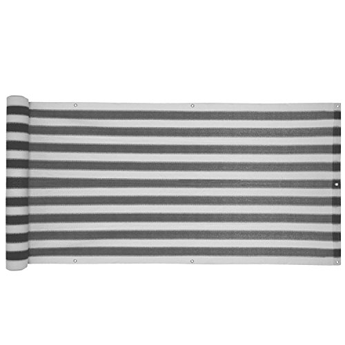 Balkon Sichtschutz verschiedene Modelle / Balkonbespannung Balkonsichtschutz Balkonverkleidung 6 Meter (0,9 x 6,0 Meter, Grau) - 4