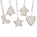Produktbild Christbaumschmuck Keramik Ornamente 5er Hänger Set am Bändchen Herz, Stern, Engel, Stiefel & Tannenbaum Baumschmuck Weihnachten