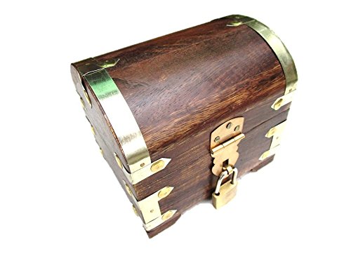 BGSG Bauernkasse groß mit Schloss Schatzkiste Truhe Schatztruhe Holzbox Geschenk Deko Hochzeit Geburtstag Aufbewahren
