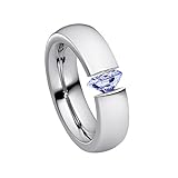 Der Schmuckring, der auch als Designerring oder Verlobungsring auf sich aufmerksam macht ist aus nickelfreiem Edelstahl gefertigt, ist antiallergen und kann von Allergikern getragen werden.