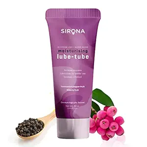 Sirona Glycerine Free Natural Riberry Lubricant Gel for Men & Women ? 50 ml | Lube for Sensual Massage & Lubrication | Water-Based | Everyday Vaginal Moisturizer | Dermatologically Tested