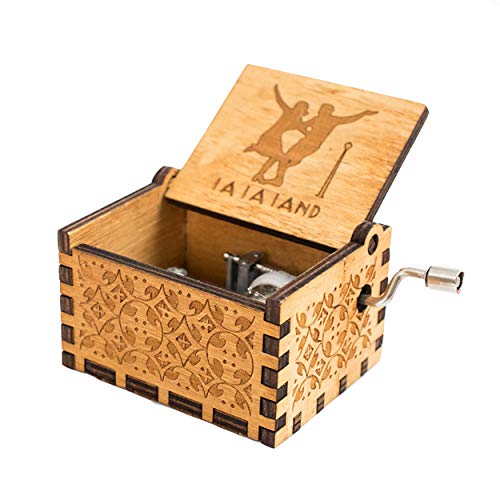 Antike geschnitzte hölzerne Spieluhr Handkurbel Musik