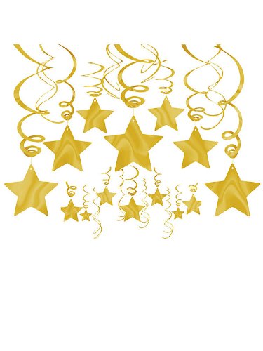 Gold Foil Star Hanging Decorations (Each)