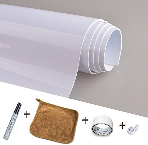Magjump Whiteboard Self-Adhensive Chalkboard Whiteboard Decal EVA Material Dry Erase Board Wall Contact Paper Removable Whiteboard Roll for School,Office,Home|Only for Water-based Marker Pen(White 70" x 47")