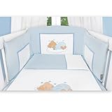 Babyzimmer Felix in akaziengrau 10 tlg. mit 3 türigem Kl. + Set Sleeping Bear blau - 6