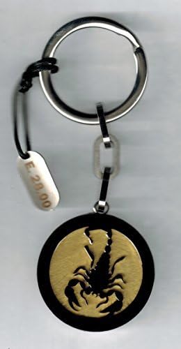 Zodiac Star Sign Keyring – Scorpion – Gold Satin Steel My – Worked To The Cartridge – WITH BOX – Made in Italy