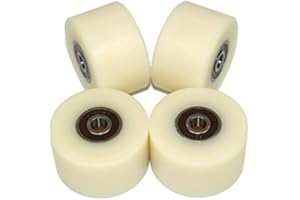TTAMG (50-30-8) Pack of 4 x 50 mm Diameter Machined Nylon Wheels - UK Based Inventory - (30mm wide-8mm Bearing)