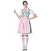 Price comparison product image Moonuy Women's Oktoberfest Costume,Ladies Fancy Dress German Bavarian Beergirl Womens Costume Ladies Bavarian Beer Girl Fancy Dress Costume Maid Dress Pink