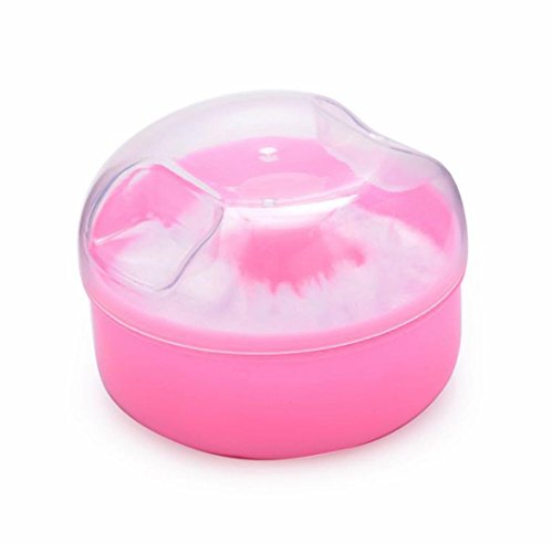 Malloom® Baby Soft Face Body Cosmetic Powder Puff Sponge Box Case Container (Pink)
