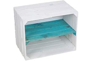 ‎KISTENKOLLI ALTES LAND Kistenkolli Altes Land weiße Massive Obstkiste Schuh- Bücherregalkiste Weinkiste Maße ca 50 x 40 x 31cm Holzkiste Dekokiste Regal