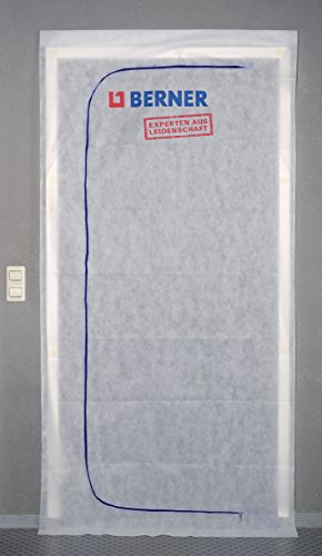 Berner Staubschutztür 1,10x2,40m inkl. Klebeband Schmutztür Staubtür Bautür mit Reißverschluss