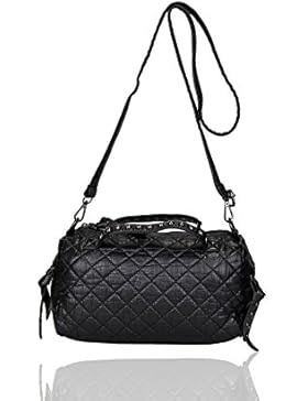 Katloo Damen Gewaschen Leder Schultertasche Damen Hobo Tasche Kleine Umhängetasche Cool Niete Handtasche 2 mit...