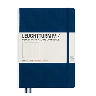 Leuchtturm1917 342925 Carnet Medium (A5), 249 pages numérotées, bleu marine, pointillés