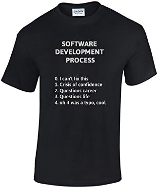 Software Development Process List Cool Funny Men T-shirt Gift Present Programmer Developer, Black XL