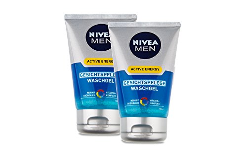 NIVEA Men, 2er Pack Gesichtspflege Waschgel, 2 x 100 ml Tube, Active Energy - 3