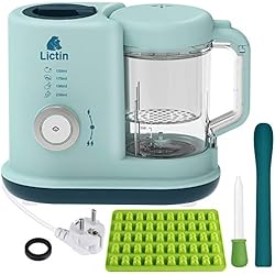 Lictin Cuiseur à Vapeur Bebe 4 en 1 Robot Multifonction Bebe Mixeur Cuiseur Bebe Mélange Réchauffage Stérilisation pour le Repas Du Bébé