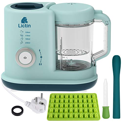 Lictin Cuiseur à Vapeur Bebe 4 en 1 Robot Multifonction Bebe Mixeur Cuiseur Bebe Mélange Réchauffage Stérilisation pour le Repas Du Bébé