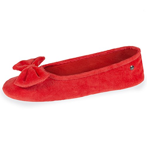 Isotoner Chaussons Ballerines Femme,Orange,37/38 EU